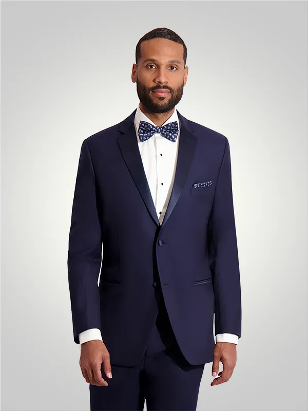 Man in Ike Behar Navy Sebastian Tuxedo